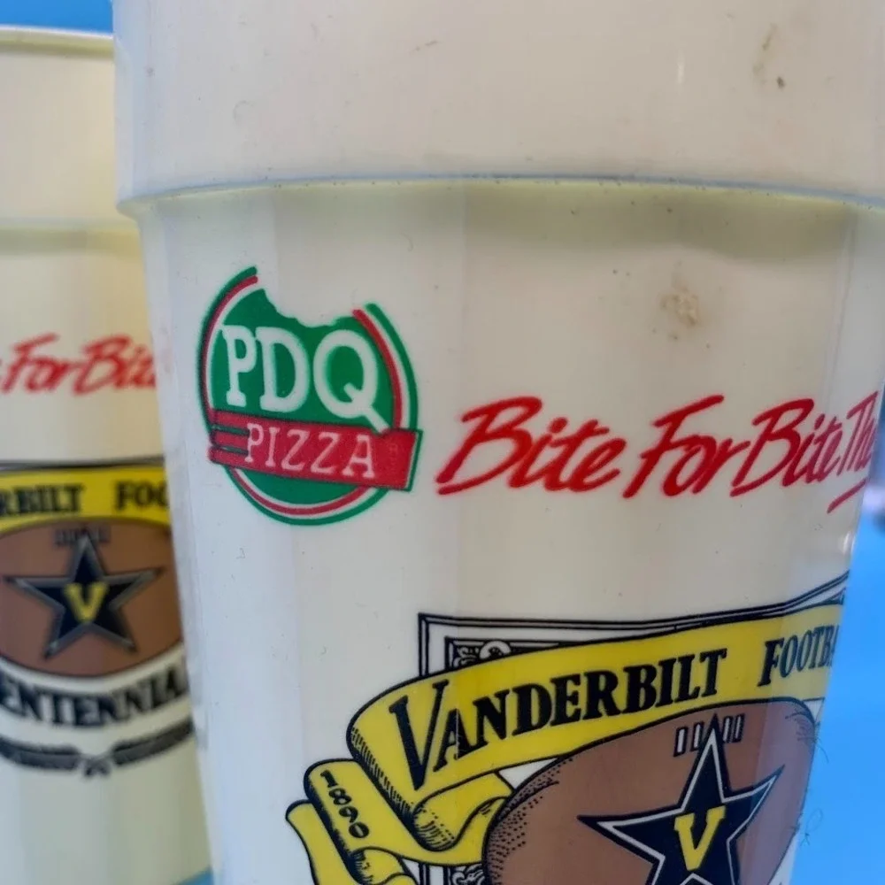Vintage Vanderbilt University Football Centennial Plastic‎ Souvenir Cups